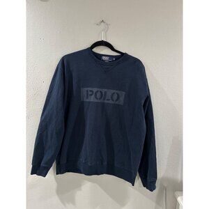 Polo By Ralph Lauren Mens Sweatshirt Crew Neck Blue size M Spell out logo